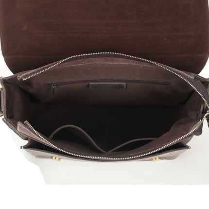 Dark Brown High Quality Leather Messenger Bag For Men