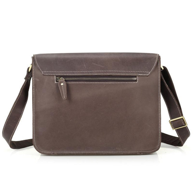 Dark Brown High Quality Leather Messenger Bag For Men