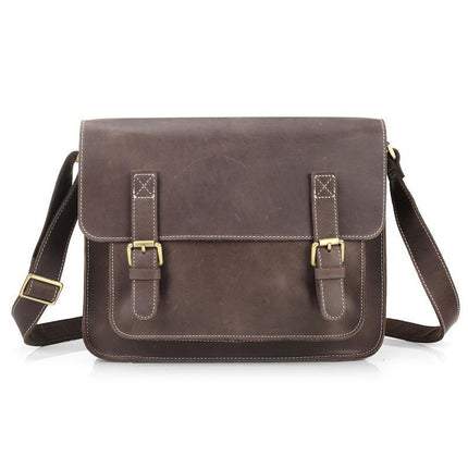 Dark Brown High Quality Leather Messenger Bag For Men