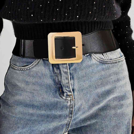 Alloy Buckle PU Leather Belt