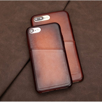 Antique Lamb Leather iPhone Card Case