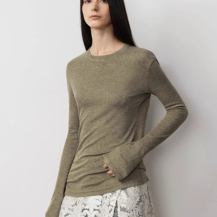 Lyocell wool stretch comfortable breathable fit minimalist solid color
