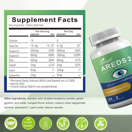 AREDS 2 Eye Vitamin And Mineral Supplement, Containing Lutein, Vitamin