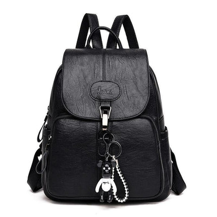 Soft Leather Anti-theft Travel Backpack For Women
