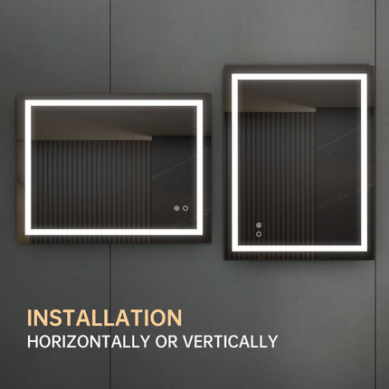LED Bathroom Mirror With Touch Button Control