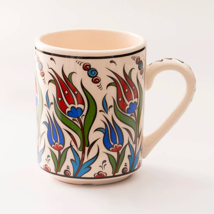 Set of 4 Handmade in Türkiye Ceramic Botanical Mugs - 9 Styles