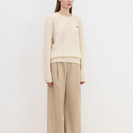 "Leisure Moments" classic low-waisted loose casual straight pants