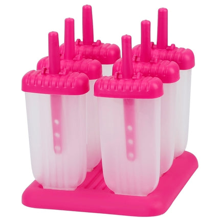 1 Set 6 Cavity Popsicle Molds Reusable Ice Cream DIY Ice Maker Ice Bar