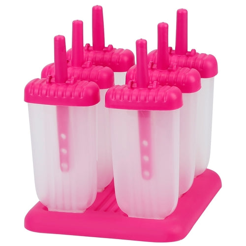 1 Set 6 Cavity Popsicle Molds Reusable Ice Cream DIY Ice Maker Ice Bar