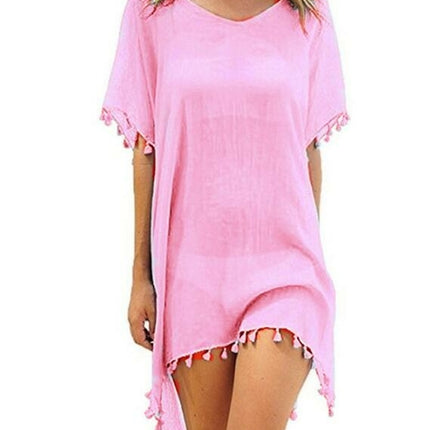 Chiffon Tassels Beach Wear Women Swimsuit Cover Up Swimwear Bathing