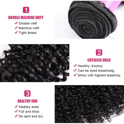 BeuMax 10A Grade 3/4 Kinky Curl bundles with 13x4 Frontal