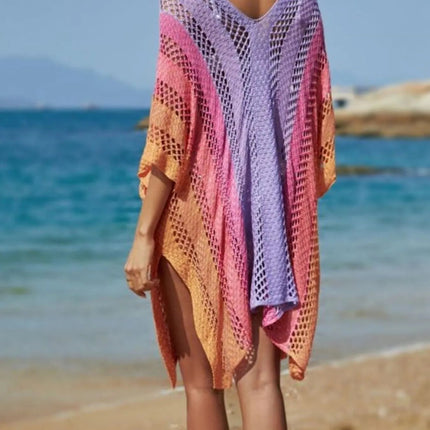 Rainbow Gradient Crochet Cover-Up
