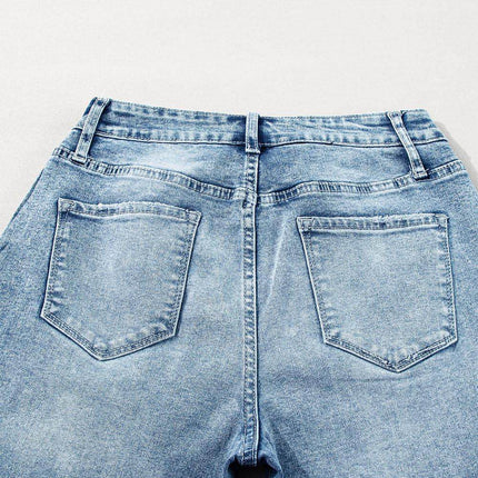 Dusk Blue Central Seamed Wide Leg High Waist Jeans
