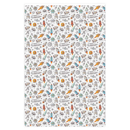 Space Rocket Ship Wrapping Paper
