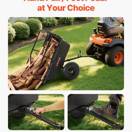Dump Trailer 500 Lbs 10 Cu. Ft Tow Behind Plastic Garden ATV Trailer