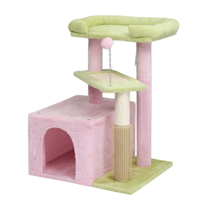 27.5in Cat Tree, Multi-level Cat Tower With Cat Scratching Post And