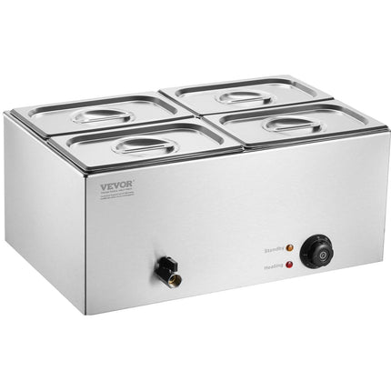 Commercial Electric Food Warmer 4-Pan Countertop Buffet 15.9QT Bain