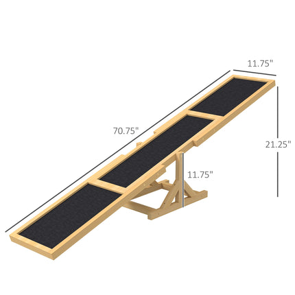 Wooden Dog Agility Seesaw for Training and Exercise, Yellow
