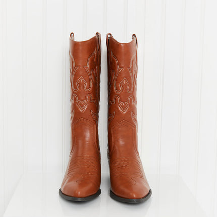 Fortune Dynamic Countryside Lane Mid-Calf Embroidered Cowboy Boots