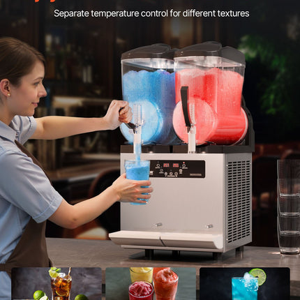 12Lx2 Tank Commercial Slushy Machine Margarita Smoothie Frozen Drink