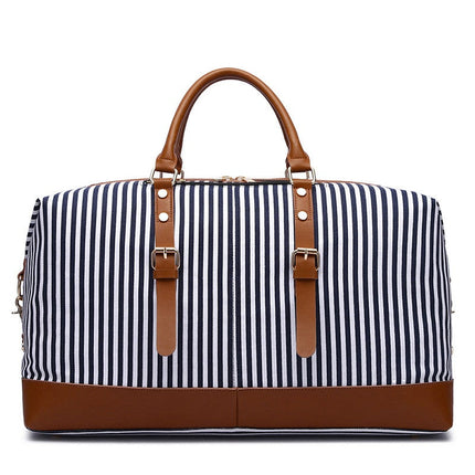 Large Striped Portable Canvas Travel Bag