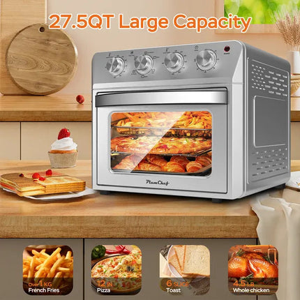 27.5QT 6-in-1 Air Fryer Toaster Oven Dropdown-Door 6-Slice Countertop