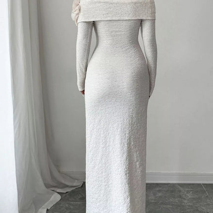 Flower Off-Shoulder : Maxi Dress