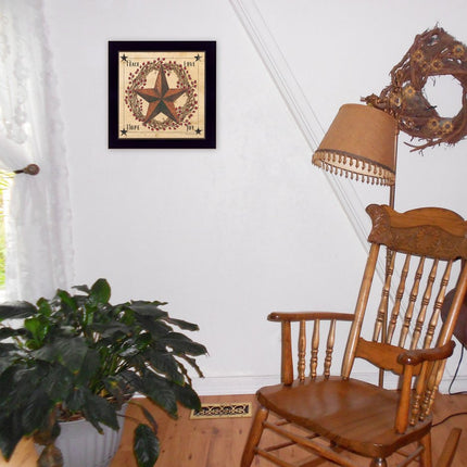 Peace Love Hope Joy Black Framed Print Wall Art