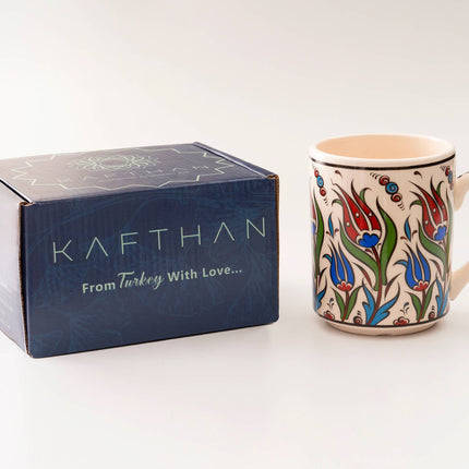 Set of 4 Handmade in Türkiye Ceramic Botanical Mugs - 9 Styles