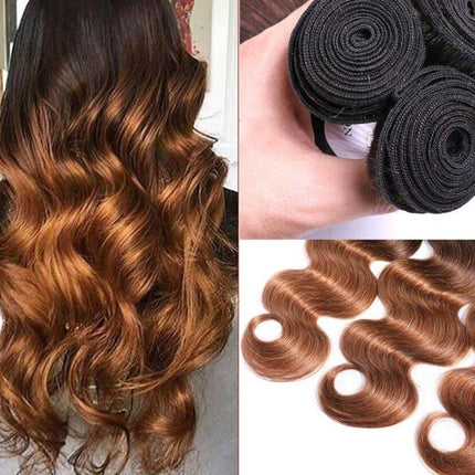 10A Grade #1B/4/30 Body Wave #1B/4/27 BUNDLES with CLOSURES & FRONTALS