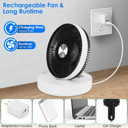 Foldable Rechargeable LED Desk Fan Wall Mounted Fan With Magnetic