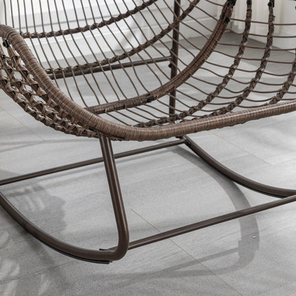 LuneluX_Home – Outdoor Rocking Lounge Chair with Cushion (Grey)