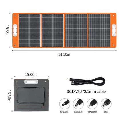 100W 18V Portable Solar Panel;  Flashfish Foldable Solar Charger With