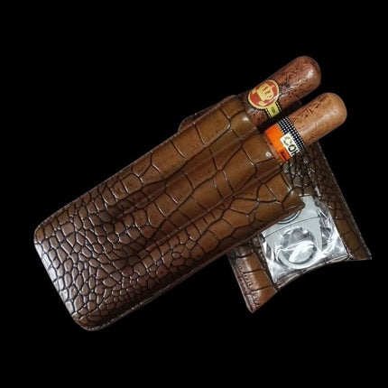 Genuine Crocodile Skin Cigar Case