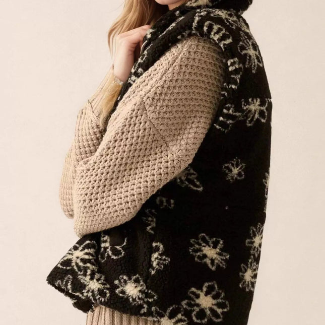 Zip Up Vest Coat with Pockets