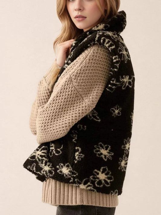 Zip Up Vest Coat with Pockets