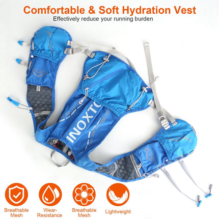 1Pc Sport Hydration Vest Running Backpack With 15oz 50oz Water Bladder