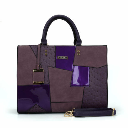 Geometric Pattern Single Shoulder Stitching Ladies Handbag