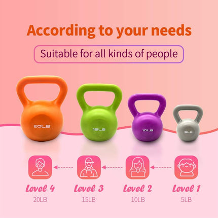 20lbs Kettlebell Set, Strength Training Kettlebells Weight Set For