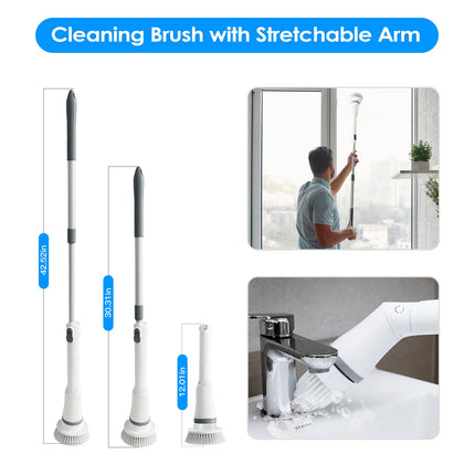 1Set Electric Spin Scrubber Cordless Rechargeable Telescopic Cleaning