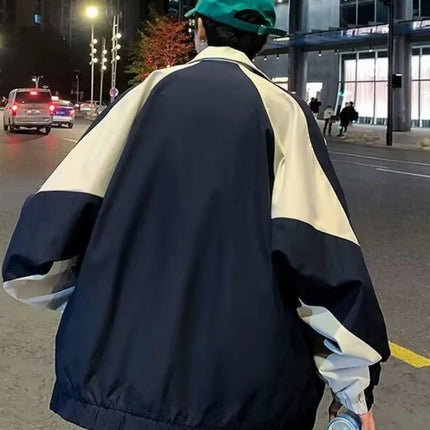 Men's Plus Size Two-Tone Windbreaker Jacket