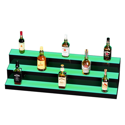 LED Lighted Liquor Bottle Display, 3 Tiers 40 Inches, Illuminated Home