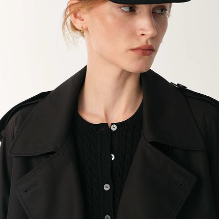 "Night Messenger" anti-wrinkle waterproof large lapel short straight