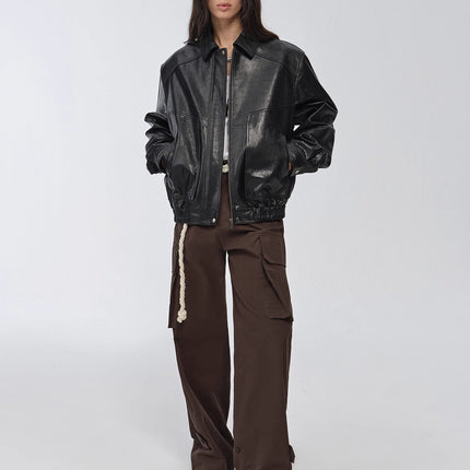 Fireladyfur Women's Retro Work Jacket in Waxed Leather "Fashionable