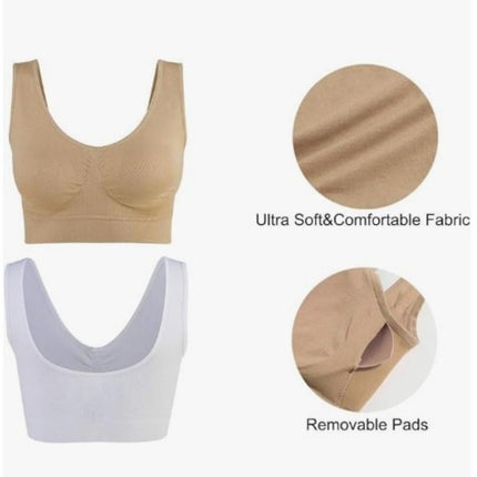 3-Pack Sports Bras For Women, Padded Strappy Racerback Push Up Open