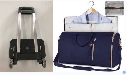 Large Capacity Trolley Travel Bag, Portable Folding Fitness Bag