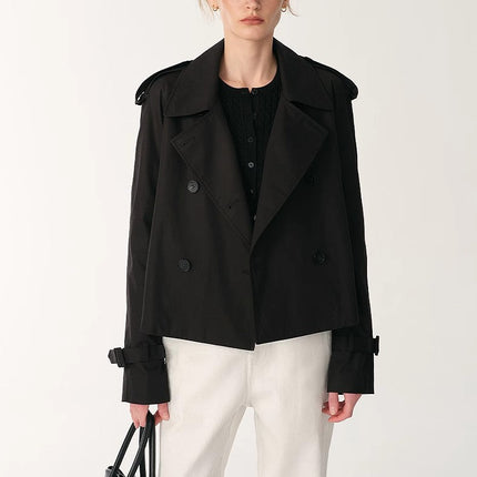 "Night Messenger" anti-wrinkle waterproof large lapel short straight
