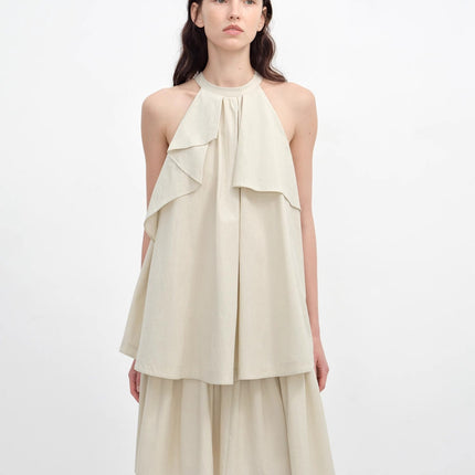 "Floating Island Manor" small stand-up collar design asymmetrical