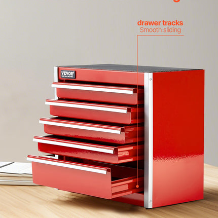 Metal Tool Box, 8.6-inch, Portable Metal Tool Box With 5 Drawers,