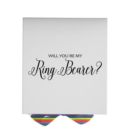 Will You Be My Ring Bearer? Proposal Box White - No Border- Rainbow